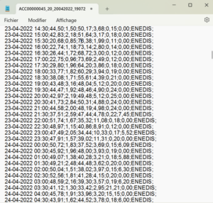 Exemple de clé de répartition au pas de temps de 30min, au format TXT