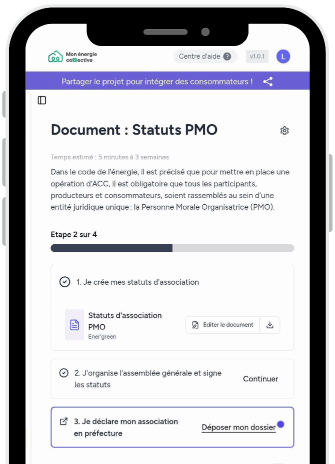 PMO associative autoconsommation collective